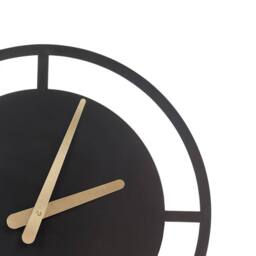 Wyld and Coco Nexa Home Wall Clock 40 cm Black Steel Ring Gold Hands Modern - thumbnail 5