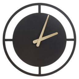 Wyld and Coco Nexa Home Wall Clock 40 cm Black Steel Ring Gold Hands Modern - thumbnail 2