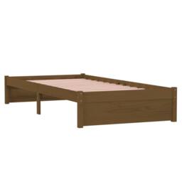 Berkfield Home Bed Frame Honey Brown Solid Wood 90x200 cm - thumbnail 4