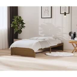 Berkfield Home Bed Frame Honey Brown Solid Wood 90x200 cm - thumbnail 2