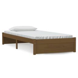 Berkfield Home Bed Frame Honey Brown Solid Wood 90x200 cm - thumbnail 1