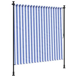 Berkfield Home Outdoor Roller Blind Blue & White 150x270 cm Fabric&Steel - thumbnail 5