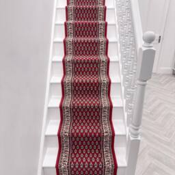 runrug Stair Runner Carpet for Staircases - Soft & Comfy, 9mm - 'Peacock' in Red - Size: 60 cm x 600 cm - thumbnail 4