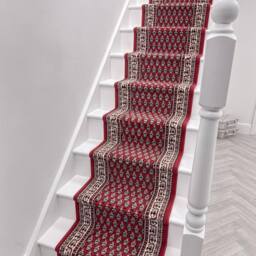 runrug Stair Runner Carpet for Staircases - Soft & Comfy, 9mm - 'Peacock' in Red - Size: 60 cm x 600 cm - thumbnail 7