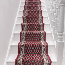 runrug Stair Runner Carpet for Staircases - Soft & Comfy, 9mm - 'Peacock' in Red - Size: 60 cm x 600 cm - thumbnail 3