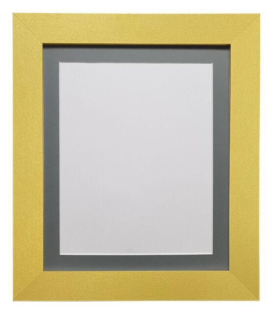 Frames & Mirrors 4U Metro Gold Frame with Dark Grey Mount for Image Size A4 - image 1