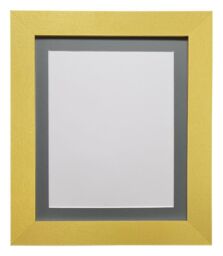 Frames & Mirrors 4U Metro Gold Frame with Dark Grey Mount for Image Size A4