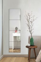 Living and Home 4Pcs 30x30cm Acrylic Wall Stickers for Bathroom & DIY Wall Art Decor in Clear - Size: 30x30 cm