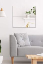 Living and Home 4Pcs 30x30cm Acrylic Wall Stickers for Bathroom & DIY Wall Art Decor in Clear - Size: 30x30 cm - thumbnail 2