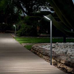 Netlighting Agos LED Outdoor Tall Bollards Anthracite IP54 3000K in Black - thumbnail 2