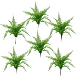 Leaf 6 x 60cm Artificial Bushy Dixie Wood Fern Dark Green Plant - Size: 6 x 60 cm - thumbnail 1