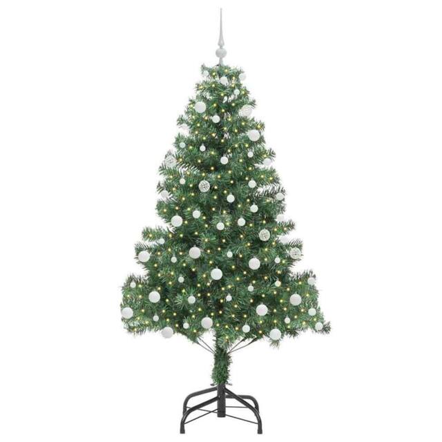 Berkfield Home Lush Christmas Tree with 300 LEDs with Stand Green 180 cm PVC - image 1