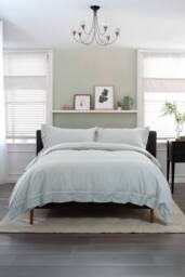 The Lyndon Company Southport Green 100% Cotton Cuffed Finish Duvet Cover Set - Size: Super King