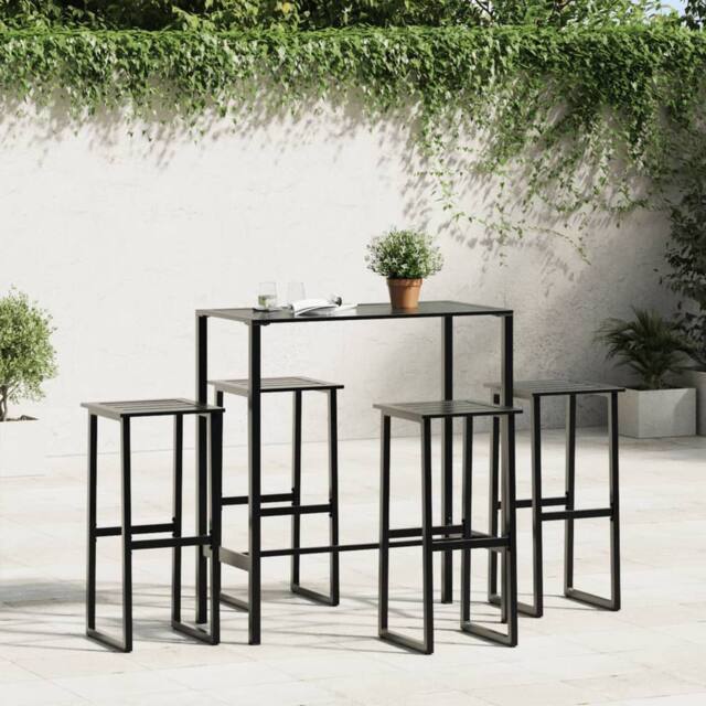 Berkfield Home Practical Bar Stools 4 pcs Black 38x38x80 cm Powder-coated Steel - Size: 38 x 38 x 80 cm - image 1