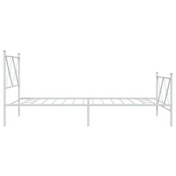 Berkfield Home Metal Bed Frame without Mattress with Footboard White 100x190cm - Size: 100x190 cm - thumbnail 5