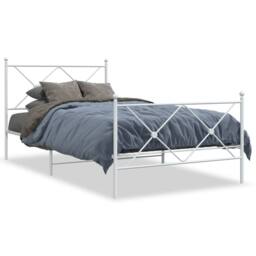 Berkfield Home Metal Bed Frame without Mattress with Footboard White 100x190cm - Size: 100x190 cm - thumbnail 3