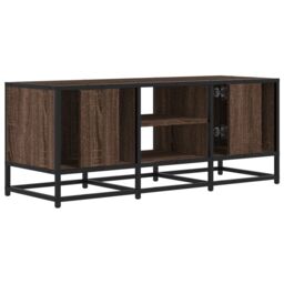 Berkfield Home TV Cabinet Brown Oak 100x35x41 cm Engineered Wood & Metal - Size: 100 x 35 x 41 cm - thumbnail 6