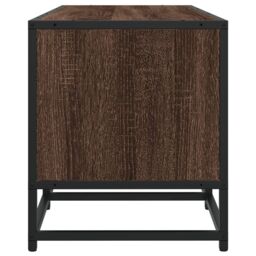 Berkfield Home TV Cabinet Brown Oak 100x35x41 cm Engineered Wood & Metal - Size: 100 x 35 x 41 cm - thumbnail 5