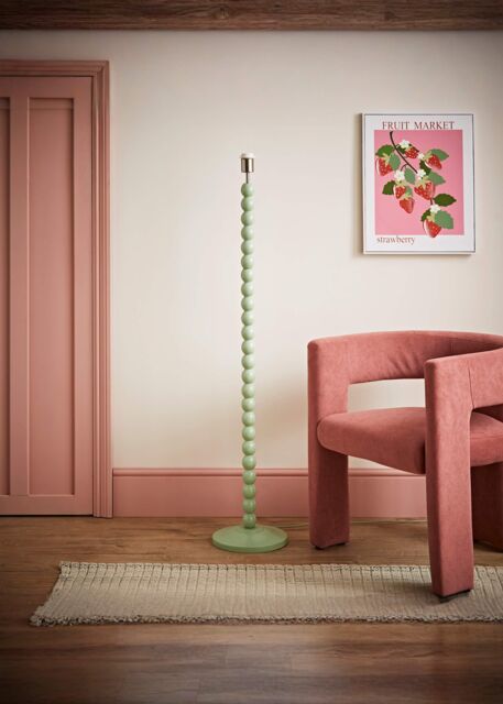 ValueLights Bobbins Sage Green Freestanding Floor Lamp Base Light in Pale Green - image 1