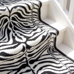 Kukoon Black & White Zebra Print Cut to Measure Stair Carpet Runner Rug 70cm Wide - Size: 70 cm x 1230 cm - thumbnail 6