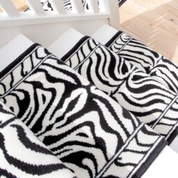 Kukoon Black & White Zebra Print Cut to Measure Stair Carpet Runner Rug 70cm Wide - Size: 70 cm x 1230 cm - thumbnail 5