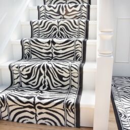 Kukoon Black & White Zebra Print Cut to Measure Stair Carpet Runner Rug 70cm Wide - Size: 70 cm x 1230 cm - thumbnail 2