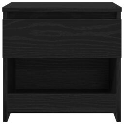 Berkfield Home Black Oak Nightstand 40x30x39 cm Made from Engineered Wood - Size: 40 x 30 x 39 cm - thumbnail 7