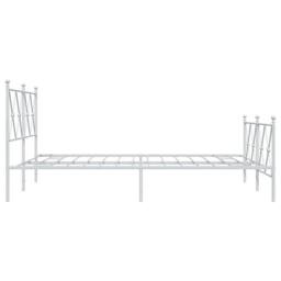 Berkfield Home Metal Bed Frame without Mattress with Footboard White 137x190cm - Size: 137x190 cm - thumbnail 5