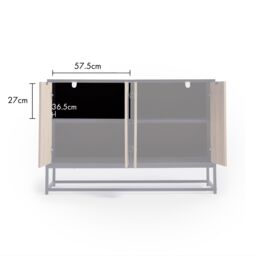 VonHaus Dalton Chevron Wood Effect 4 Door Living Room Sideboard in Black - thumbnail 9