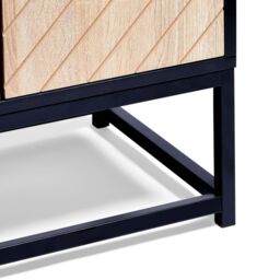 VonHaus Dalton Chevron Wood Effect 4 Door Living Room Sideboard in Black - thumbnail 6