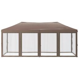Berkfield Home Folding Party Tent with Sidewalls Taupe 3x6 m in Beige - thumbnail 3