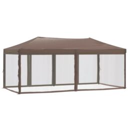 Berkfield Home Folding Party Tent with Sidewalls Taupe 3x6 m in Beige - thumbnail 5