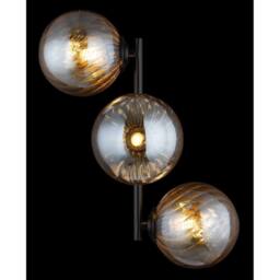 Netlighting Conor Globe Wall Lights Matt Black Balls Amber Glass Shade 3x G9 - thumbnail 5