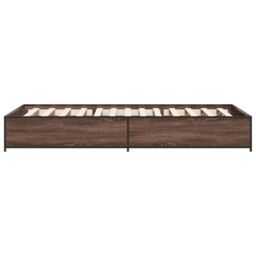 Berkfield Home Bed Frame without Mattress Brown Oak 75x190 cm Small Single - thumbnail 5