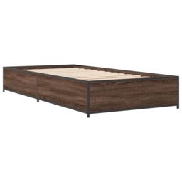 Berkfield Home Bed Frame without Mattress Brown Oak 75x190 cm Small Single - thumbnail 6