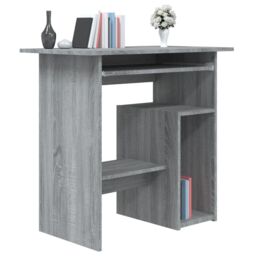 Berkfield Home Desk Grey Sonoma 80x45x74 cm Engineered Wood - Size: 80 x 45 x 74 cm - thumbnail 3