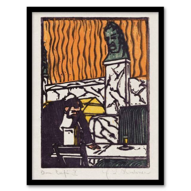 Artery8 Head Waiter in Cafe Ernst Ludwig Kirchner Framed Wall Art Print - Size: A3 - image 1
