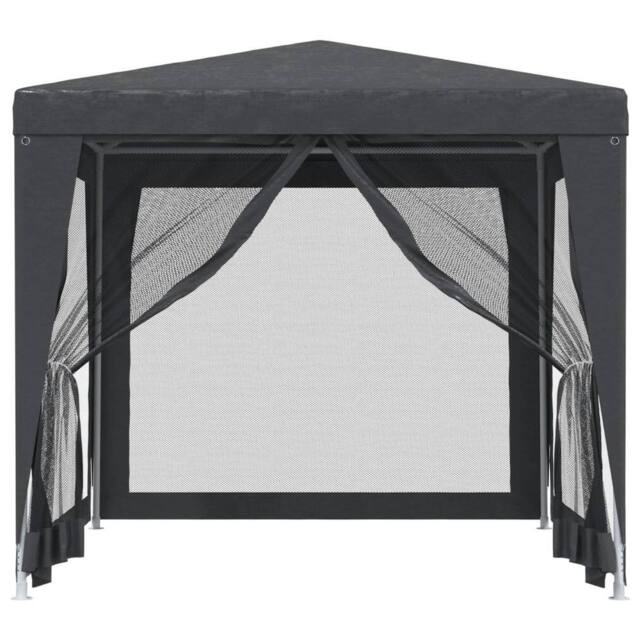 Berkfield Home Party Tent with 4 Mesh Sidewalls Anthracite 2.5x2.5 m HDPE in Black - image 1