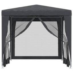 Berkfield Home Party Tent with 4 Mesh Sidewalls Anthracite 2.5x2.5 m HDPE in Black - thumbnail 1