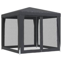 Berkfield Home Party Tent with 4 Mesh Sidewalls Anthracite 2.5x2.5 m HDPE in Black - thumbnail 5