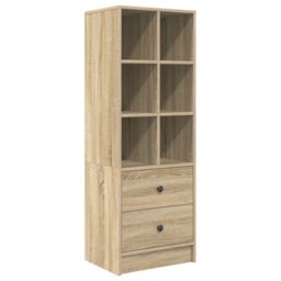 Berkfield Home Desk with Storage Sonoma Oak Engineered Wood in Red - thumbnail 5