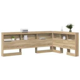 Berkfield Home Storage Headboard with Shelf Sonoma oak 120 cm Engineered wood in Light Oak - thumbnail 1