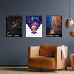 Artery8 Wall Art Print Pack of 3 NASA James Webb Deep Field Carina Nebula Cosmic Cliffs Pack of 3 Large Poster Set - thumbnail 2