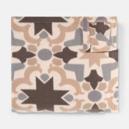 OHS Tiles Print Polar Fleece Throw Blanket Lightweight Bedspread - Size: 120 cm x 150 cm - thumbnail 4