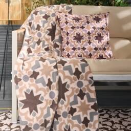OHS Tiles Print Polar Fleece Throw Blanket Lightweight Bedspread - Size: 120 cm x 150 cm - thumbnail 1