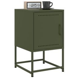 Berkfield Home Bedside Cabinets 2 pcs Olive Green 36x39x60.5 cm Steel