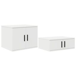 Berkfield Home Storage Cabinet in White - 118x41x40 cm, Made from Engineered Wood - Size: 118 x 41 x 40 cm - thumbnail 2