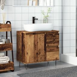 Berkfield Home Sink Cabinet Old Wood 65x33x60 cm Engineered Wood in Brown - Size: 65 x 33 x 60 cm - thumbnail 3