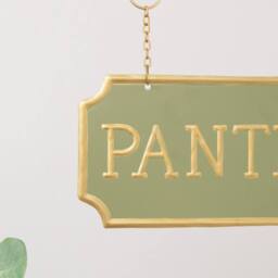 Melody Maison Gold & Sage Green Metal Wall Mounted Hanging Pantry Sign - thumbnail 6