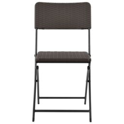 Berkfield Home Folding Garden Chairs 4 pcs HDPE & Steel Brown - thumbnail 3